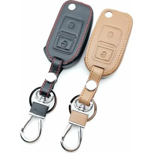 Hot Sale Leather Flip Car Key Cover Case For Volkswagen Amarok Polo Golf 5 6 7 MK4 Bora Altea Alhambra 2 Buttons Protect Shell