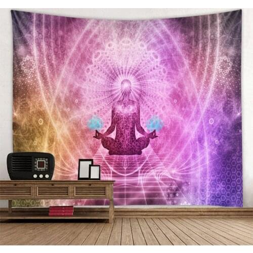 Indian Buddha statue meditation seventh chakra tapestry wall hanging mandala tapestry wall cloth psychedelic yoga tapestry boho