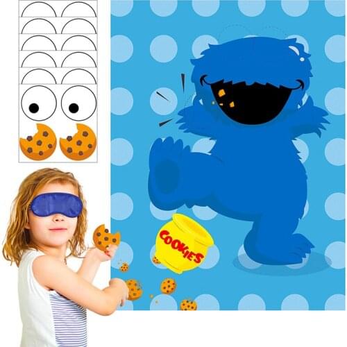 Sesame Cute Cartoon Blindfold Poster Cookies Stickers Room Decor Birthday Party Decoration Favors Games Supplies for Children
