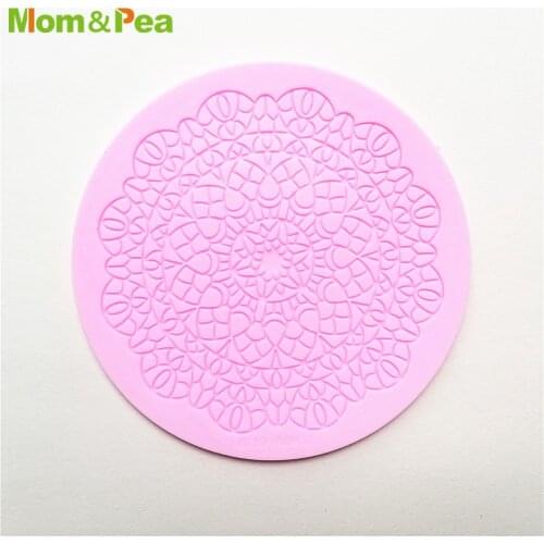 KCL578 Small Round Lace Pad Silicone Mold Sugar Paste Fondant Cake Decoration 3D Mould