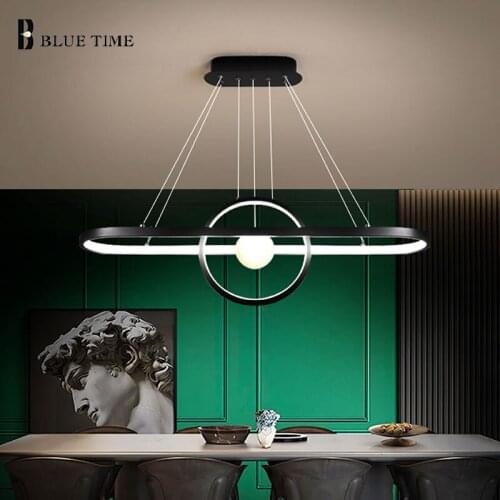 Minimalist Led Pendant Light for Living Room Dining Room Kitchen Lustre Hanging Lighting Black Pendant Lamp Indoor Lighting