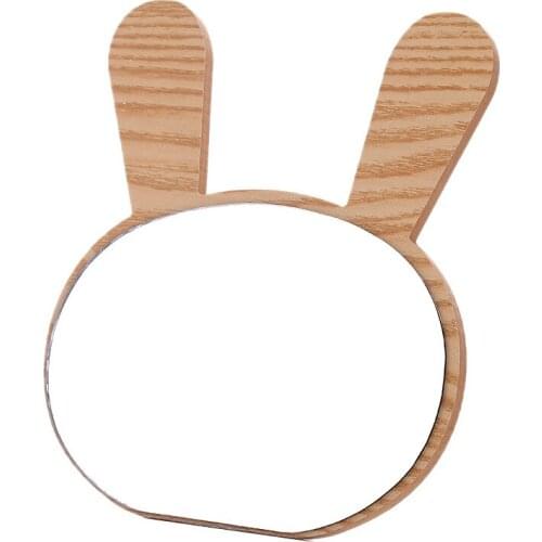 Cartoon rabbit ears wooden desk make-up mirror desk dresser hd single side make-up mirror gift mirror wholesale