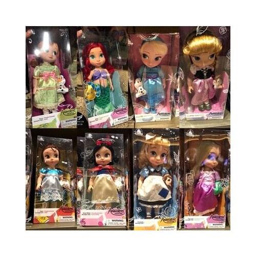 Original Disney Cartoon Characters Elsa Anna Snow White Mermaid High quality plush toys Dolls Collect Toys Gifts for children