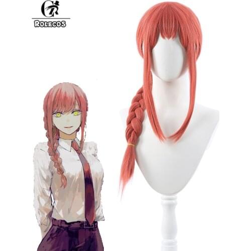 ROLECOS Anime Chainsaw Man Makima Cosplay Wig Chainsaw Man Makima Cosplay Wig Women Headwear Long Synthetic Hair Heat Resistant