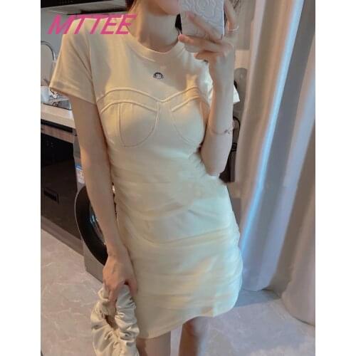 Gauze Dresses for Women 2021 Casual Elegant Slim dress Female Midi Party Dress Sexy Summer Dress Fashion Club Korean Style
