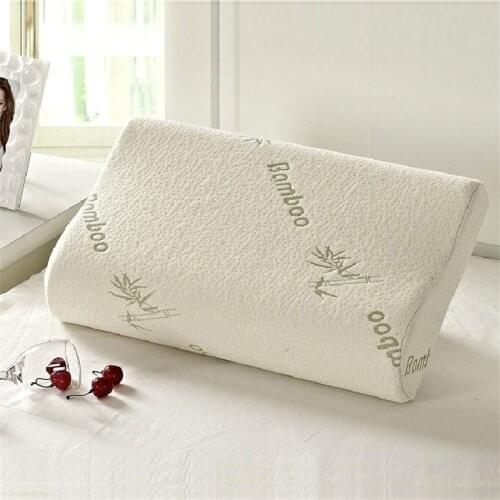 ZHUO MO Bamboo Fiber Pillow Slow Rebound Health Care Memory Foam Pillow Memory Foam Pillow Support The Neck Fatigue Relief