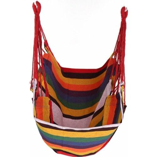 Canvas Hanging Hammock Chair Seaside Swing Bed Hanging Rope Chair 150KG Load Bearing For Outdoor Garden No Pillow No Stick