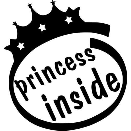 Princess Inside Vinyl Decal window Stickers Motorcycle toy Styling Accessories 12.7x12.7cm