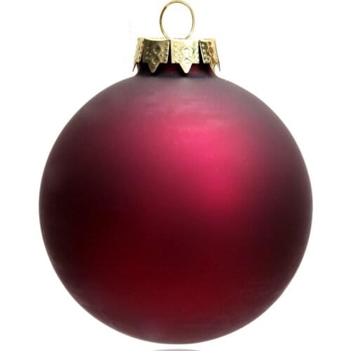 Promotion - 5PCS/PAK, Home Event Party Christmas Xmas Decoration Ornament 80mm Painted Wine Burgundy Glass Bauble Ball - Matte