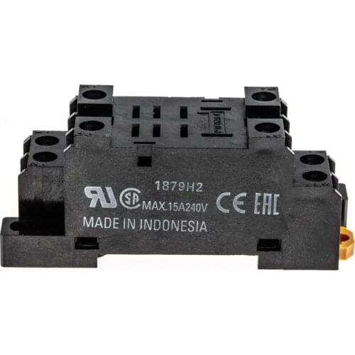 PTF08A-E BY OMI 8 Pin Relay Socket, 240V ac for use with LY1, LY1-D, LY1F, LY1N, LY1N-D2, LY2, LY2-CR, LY2-D, LY2F, LY2N