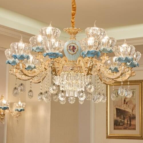 Luxury Crystal chandelier for Living Room Classic Crystal Chandelier Light Fixtures Bedroom Gold Lamp LED Crystal Lamp Ceiling