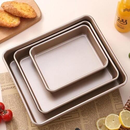 Carbon Steel Cake Pan Rectangular Baking Tray Non-stick Bread Biscuit Cake Baking Pan Oven Square Baking mold Kitchen Bakeware