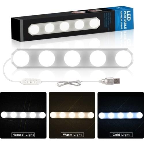 LED Makeup Mirror Light Full Backlit Mirror USB Dimmle Table Mirror Mirror Light Indoor Decoration Make Up Light Bathroom