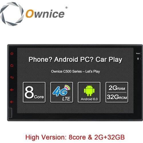 Ownice C500 Universal 2 din Android 6.0 Octa 8 Core Car DVD player GPS Wifi BT Radio BT 2GB RAM 32GB ROM 4G SIM LTE Network