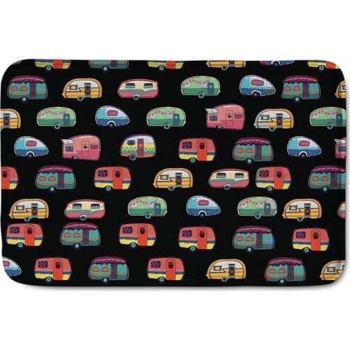 Upetstory Funny Camper Caravan Printing Front Entrance Doormat Water Absorbent Home Decorative Door Mat Kitchen Rugs 40*60