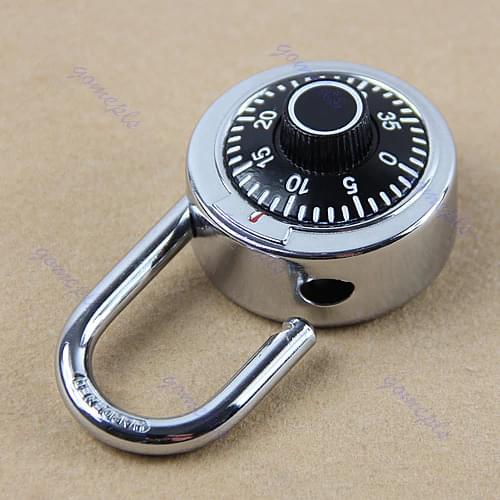 Hardened Steel Shackle Dial Combination Luggage Suitcase Locker Lock Padlock