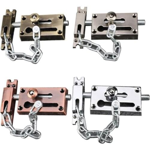 Door Chain Lock, Zinc Alloy Security Chain Guard Slide Bolt Latch, Heavy Duty Door Latch Bolt, Silver, Red / Green Bronze