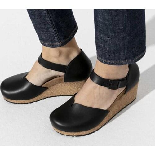 Women Pu Leather Newest Fashion Wedges Design Handmade Style Casual Sandals for Women Shoes High Heel Zapatos De Mujer KP018