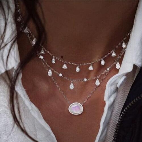 Vercret 925 Sterling Silver Necklace For Women Zircon Pendant Necklace For Jewelry Party Gift