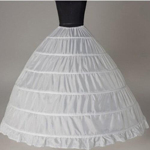 White Black Womens Wedding Dress Skirt Support Prom Dress Bridal Slip Hoop Skirt Six Steel Petticoat 6 Circle Support Skirt