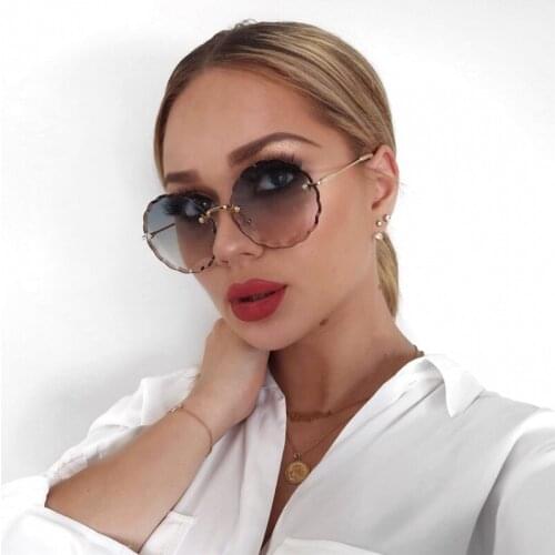 Star Fashion Sunglasses Flower Cut-Edge Sunglasses Net Red Street Shooting Glasses Personality Two-Tone Sunglasses