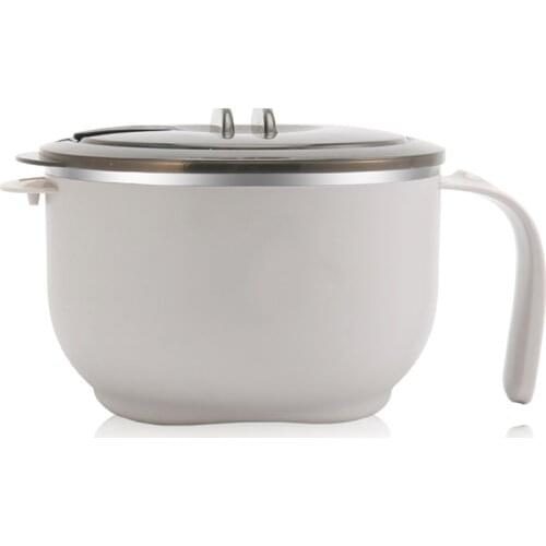 1300ml Stainless Steel 304 Lnstant Noodle Bowl With Cover Student Net Red Night Cup Office Worker Lunch Box Microwave Tableware