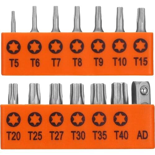 14pcs Security Tamper Resistant Hex Bit Set Star Bits Spanner 1/4 Inch Allen Wrench Drill Bit