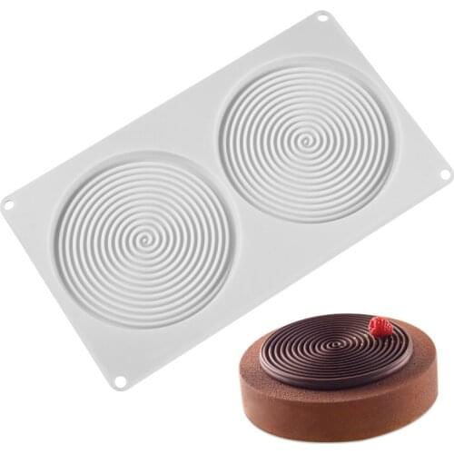 2-Cavity Mosquito Circles-shaped Silicone Mold Shallow Cylinder Cake Mold Silicone Classic Collection Mould Shapes