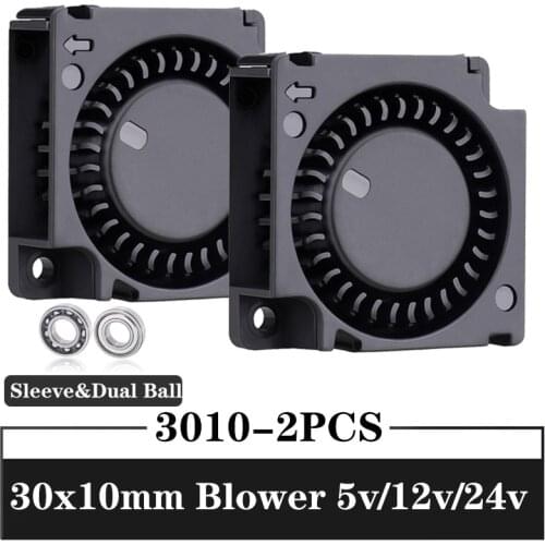 2PCS Gdstime Dual Ball Bearing 30x30x10mm Blower Fan DC 5V/12V/24V 30mm 3010 Turbo Blower Cooling Fan 3D Printer Cooler Fan