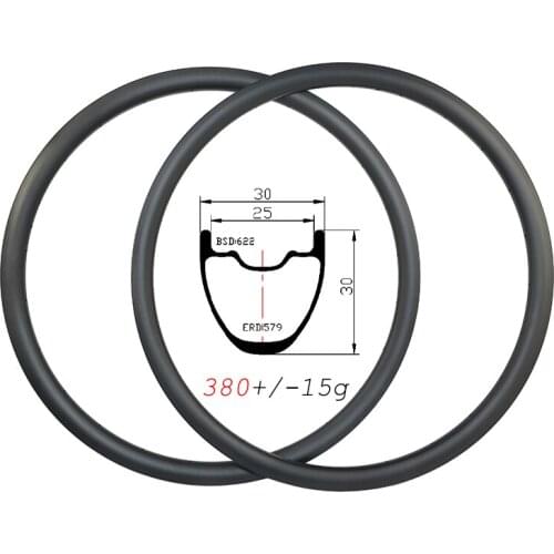 29er 380g 30mm width clincher tubeless MTB XC carbon rims 28H 32H 30mm deep UD 3K 12K matte glossy cross country mountain wheels