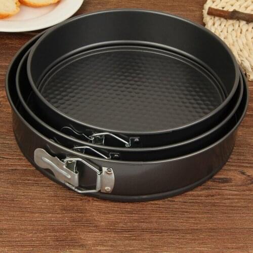3PCS Kitchen Bakeware Baking Pans Cake Mold Round Baking Dish Cake Tools Heavy Carbon Non-stick Slipknot Removable Base Tray