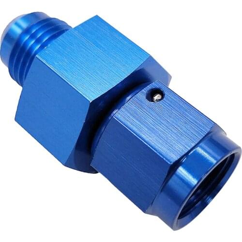 6AN)Nirtrous Purge Kit Adapter With Two 1/8" NPT Ports For Gauge Purge M-6 AN Male To -6 AN Female Blue