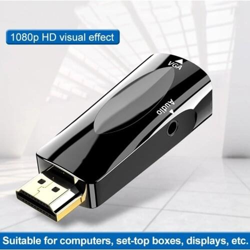 Felkin HDMI-compatible to VGA Adapter Converter Cable with Audio Cable HDMI Male to VGA Female 1080P Video Converter for PC HDTV