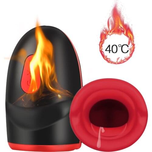 Automatic Masturbator Heating Penis Massage Pussy Masturbation Cup Oral Licking Male Penis Enlarger Vibrator Sex Toys For Men