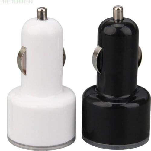 80pcs/lot fast 2.1a Nipple style 2 Dual USB Car Charger Adapter LED light 2USB black white Fast Charging For iPhone Samsung