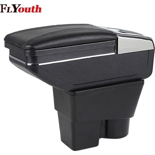Car Armrest Box Center Storage Box With Cup Holder Ashtray Arm Rest Rotatable Car-Styling For Skoda Rapid Spaceback 2013-2017