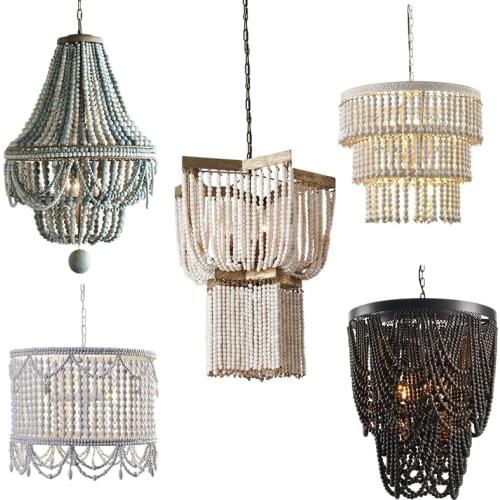 Large/wooden chandelier french/vintage/retro/nordic/wood chandelier for living room/foyer/dining room/kitchen/bedroom lighting