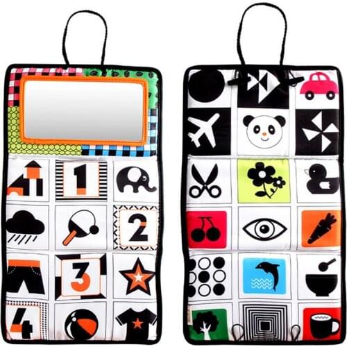 0~12 Months Baby Mirror Toy High Contrast Activity Mirror Toddler Teether Toy Stroller Hanging Newborn Educational Toy