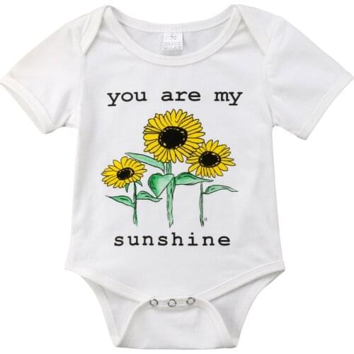 0-24M Newborn Kids Baby Boy Girl Clothes Flower Romper Sunflower Infant Outfits Summer long sleeve cute