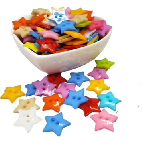 HL 50pcs 15mm mix color 2 holes plastic buttons garment sewing accessories DIY scrapbooking