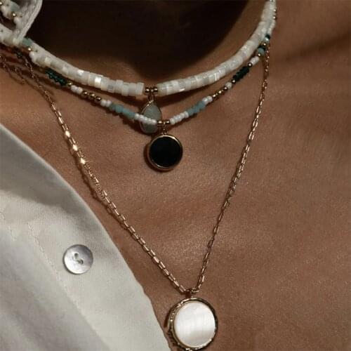 Handmade Classic Vintage Necklace Fashion Jewelry Natural Stone Water Drop Pendant Beautiful Exquisite Accessories for Lady 2021