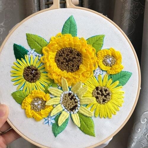 Creative Embroidery DIY Flowers Plants Pattern Cross stitch Material Package Beginner Embroidery Semi-finished Product Kit
