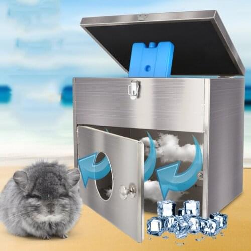 Summer Cool Hamster Squirrel Ice Nest Stainless Steel Cooling Down House Small Pet Cage Bed Play Toy Box Pet Supplies