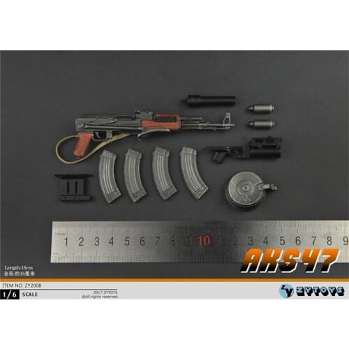 Best Sell 1/6th Soviet Russia AK47 Assault Rifle Folding Holder Weapon Gun For Mostly 12 inch Doll Soldier Collection