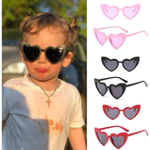 Fashion Kids Sunglasses Cute Lovely Heart Shaped Frame Sun Glasses Girls Children Baby Boy Eyeglasses Shades Eyewear