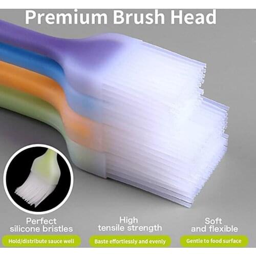 New BBQ Brush Food Silicone Baking Cookware Kitchen Utensil Barbecue Tool Solid Small Frosted Handle Brush