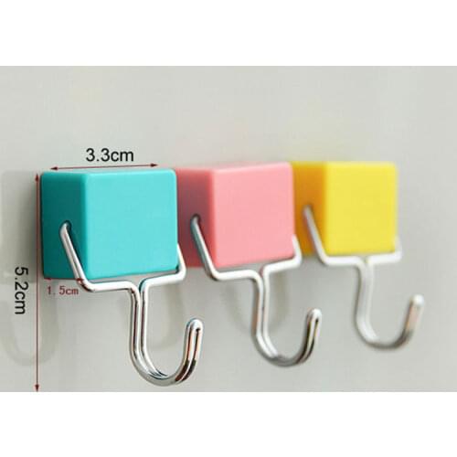 New Arrival, High quality Strong Magnetic key hooks refrigerator asingle metal + ABS plastic powerful magnets storage hooks