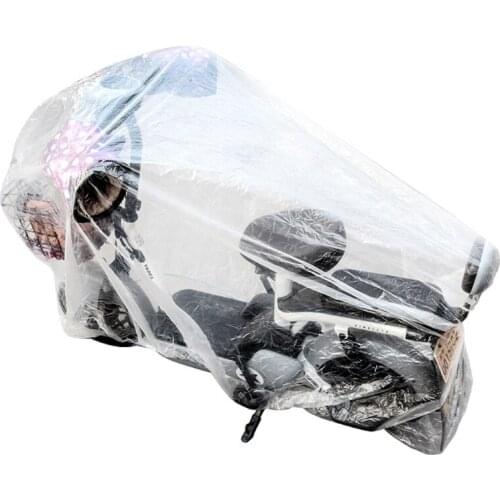 Motorcycle Cover Disposable Transparent Protector Covers All Season Outdoor Waterproof Bike Scooter Rain Dustproof Covers M