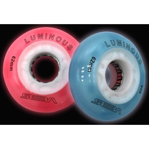 Original SEBA LUMINOUS LED Flash 62 64 68 70mm Inline Skate Wheels LED Lighting Sliding Rollers 85A Slalom Sliding Patines Tires