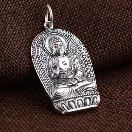 Real 925 silver pendants antique craft the Zodiac the Buddha the patron saint the new guarantee good luck pendants